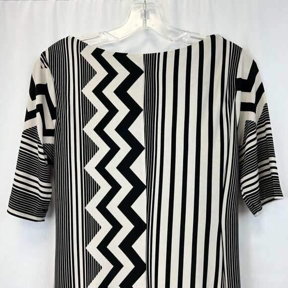 Muse Womens A Line Dress Multicolor Knee Length Chevron Scoop Neck 3/4 Sleeve 8 - Picture 5 of 10